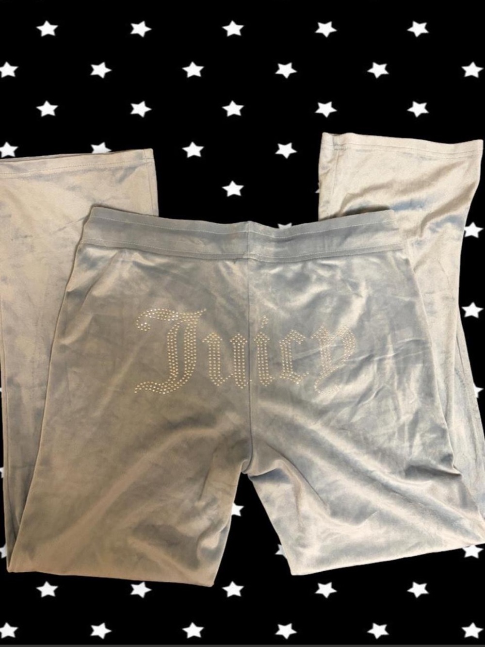 Juicy Couture Silver Velour Logo Sweatpants